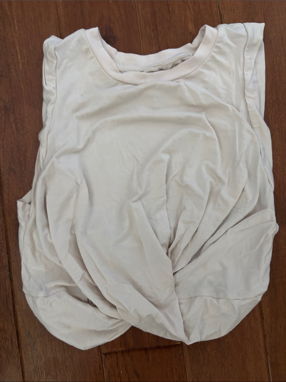 Noli Twist-Front Sleeveless Tank Top - Cream